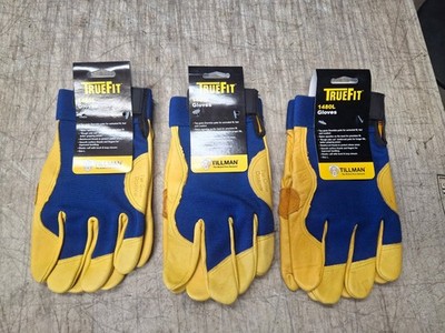 3 Qty. Tillman 1480 TrueFit Top Grain Deerskin Performance Work Gloves Large
