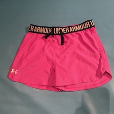 Under Armour Youth Girls' Play Up Solid Shorts YLG Pink 1351714