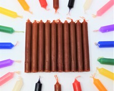 Lot of 10 Chime Spell Candles: Brown, Mini 4" NEW Altar, Ritual Candle