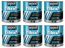 U-POL UP0700 Fibral Lite Sandable Fiberglass Filler 3 Liter UPOL (6 Pack)