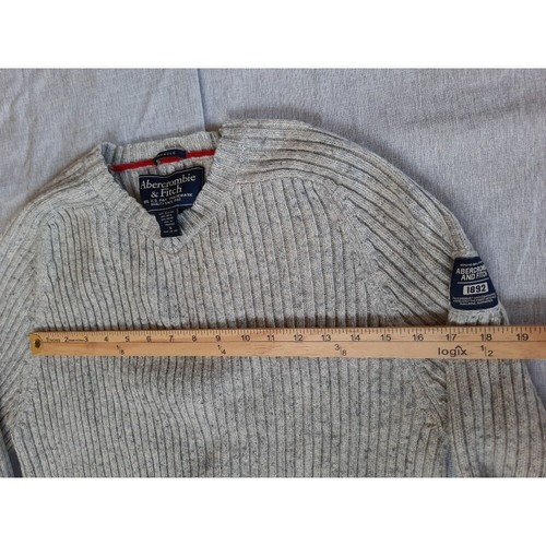 Abercrombie & Fitch Mens XL Muscle Knit Pullover V-Neck Sweater Wool Nylon Blend - Picture 4 of 8