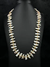 Vintage Natural Fresh Water Good Quality Pearl And Gold Plated Beaded Necklace