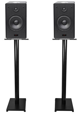 (2) Rockville HD5B 5'' Powered Bookshelf Speakers Bluetooth Monitors w/37'' Stands
