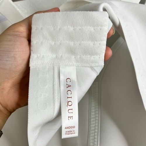 Cacique leggermente foderato senza filo cotone collezione 44DD/DDD bianco copertura completa - Foto 19 di 21