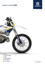 Husqvarna Owners Manual Book Guide 2025 TE 300 PRO US