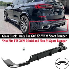 For BMW X5 G05 M Sport 2019-2025 GT Style Glossy Black Rear Bumper Diffuser Kit