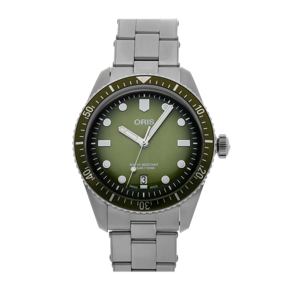 Oris Divers Sixty-Five Green Dial Steel Auto Watch 01 733 7707 4057-07 8 20 18