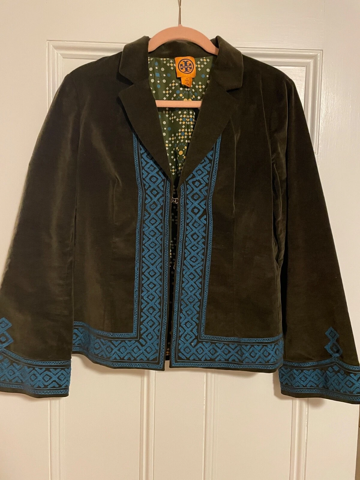 Giacca donna Tory Burch in velluto schiacciato taglia 10