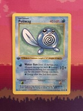 Pokemon Card Poliwag Shadowless Base Set 1st Edition Common 59/102 Near Mint