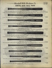 1912-18 PAPER AD 4 PG Zenith Baseball Bats Catcher's Mitt Basemen's Glove 