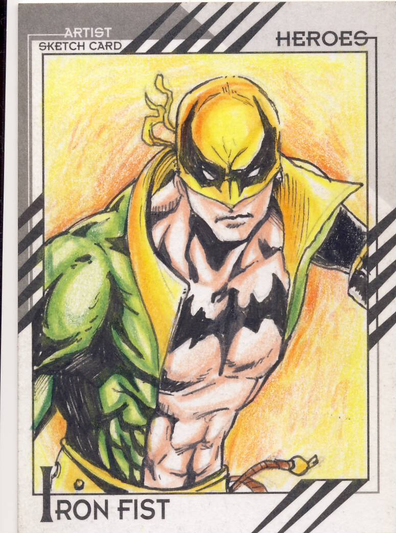 2015 Marvel Fleer Retro Base Parallel Sketch Card #28 Iron Fist