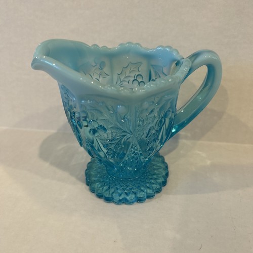 northwood? opalescent glass Holly Panelled Creamer - Picture 13 of 13