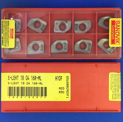 10pc  SANDVIK   S-LEHT 18 04 16R - ML   Carbide Milling Inserts H10F Machinist