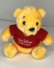   Winnie the Pooh Plush Walt Disney Home Video 6" Sitting vintage studios 80s  