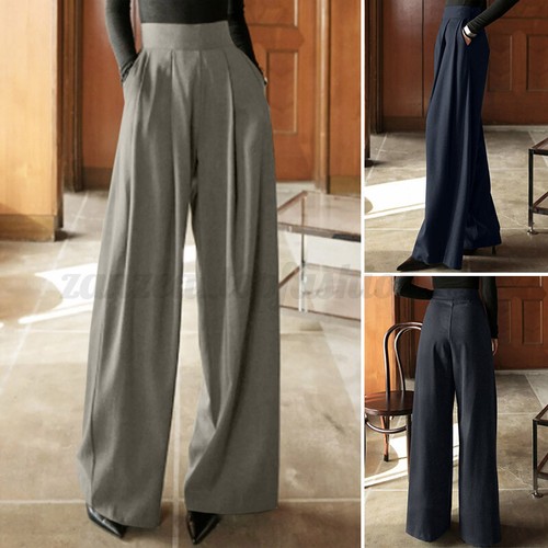 Wide Leg Baggy Trousers Casual Office 