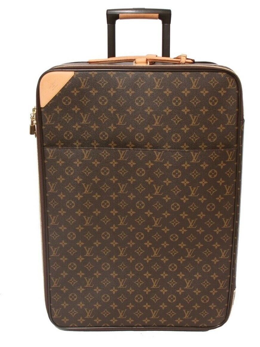 Antique Leather travel suitcase Louis Vuitton Monogram Pegase Legere 65  Suitcase.