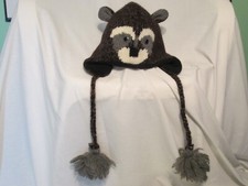 DeLux Kids Wool Acrylic Racoon Hat Fun Small