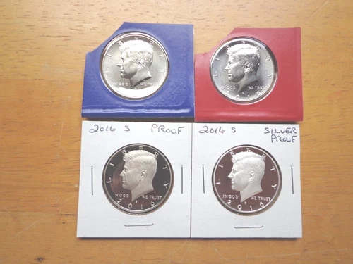 2016 P D S S Silver & Clad Proof Kennedy Half Dollar PDSS Mint Cello 4 Coin Set