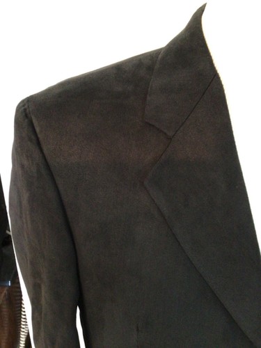 Andrew Fezza 100% Polyester Suede Black Sport Coat Blazer Jacket sz 38 Short - Picture 2 of 8