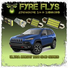 13 White LED Interior Lights package kit for 2014-2021 Jeep Cherokee 3014 Series