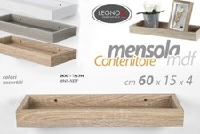 MENSOLA CONTENITORE DA PARETE LEGNO MDF 60*15*4 CM VARI COLORI DOU-751394