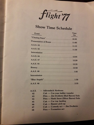 VTG 1977 US Air Show Souvenir Program Books, Schenectar, "The Navy Blue Angels". - Picture 3 of 8