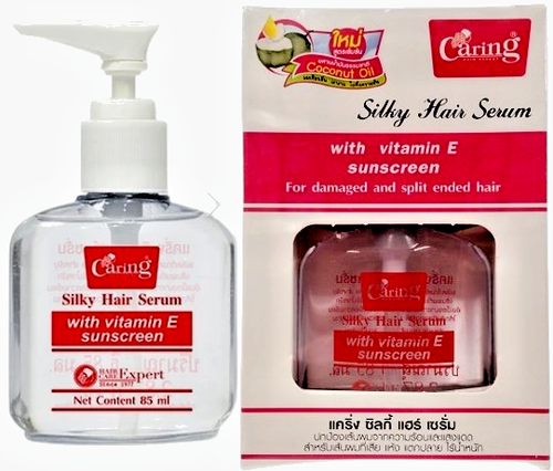 Caring Silky Hair Serum vitamin E sunscreen Dry hair damaged split ends 85 ml