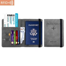 Passport Holder Cover Travel Wallet For Men & Women - RFID Blocking Card Case
