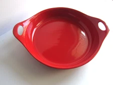 CorningWare Creations 10" Stoneware Red Baking Dish  w/ Handles Quiche Desserts