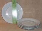 1980s Sea Gull Fine China Jian Shian Cup & Saucer Set of 4 White w Silver Trim — photo 6