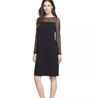 Eileen Fisher Womens Black Crochet Lace Dress Size S Knee Length Jersey | eBay Eileen Fisher Womens Black Crochet Lace Dress Size S Knee Length Jersey | eBay