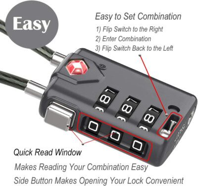 Serratura Bagaglio Sicura Lucchetto TSA BRIC'S Per Valigie Serratura Sicurezza Per K 423794 - Foto 11