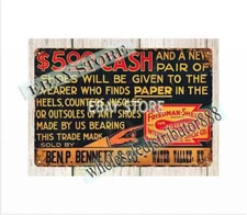 Friedman-Shelby International Shoe co St. Louis Missouri metal tin sign poster