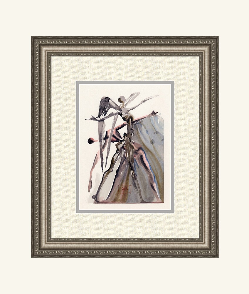 Authentic 1960 SIGNED DALI DIVINE COMEDY Woodcut 