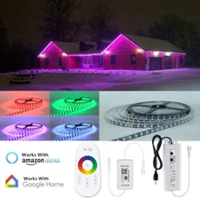 Black PCB 50FT 100FT 150FT 200FT 60LED/M Waterproof WiFi LED RGB Strip Light 12V