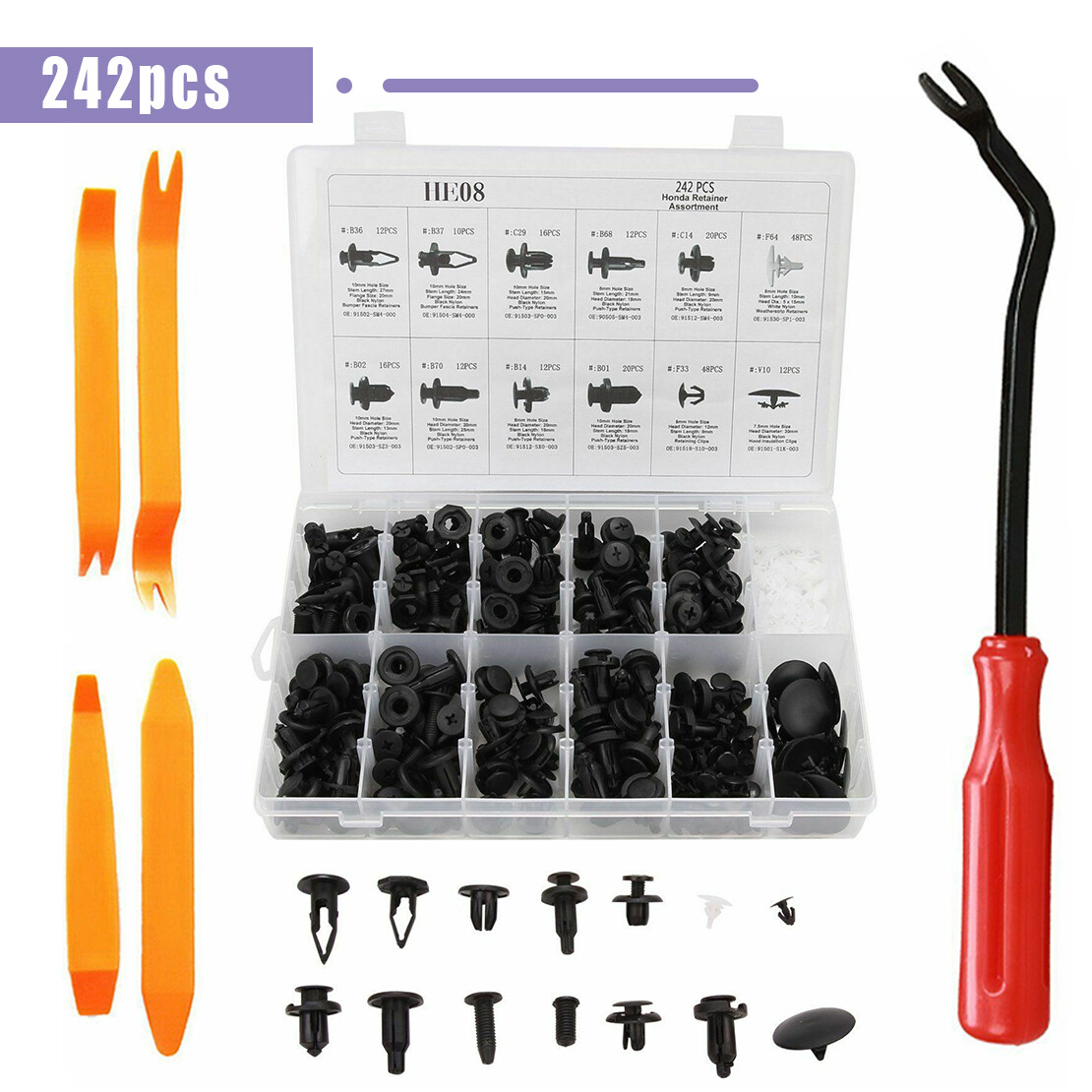 Body Kits For Volvo 242 242 Piece Honda Trim Clip Assortment Kit - Push ...