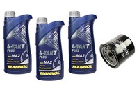 MotoröL ÖLfilter HF204 Set 10W40 3 Liter FüR Arctic Cat Kawasaki KVF Yamaha YFM