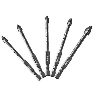 Eccentric Drill Bit Set 5pcs for Efficient Glass Tile Punching and Drilling