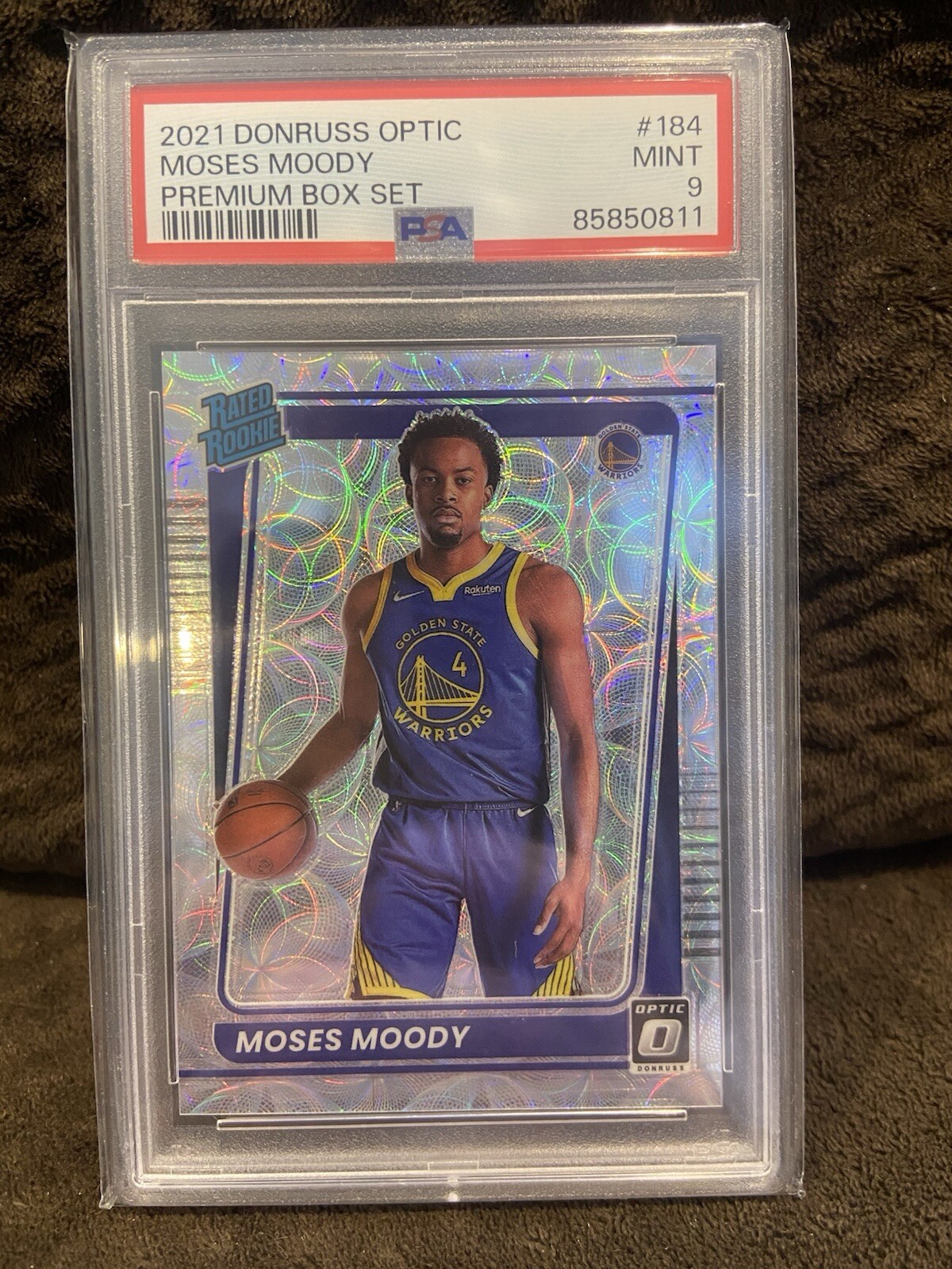2021 Moses Moody Optic #184 Premium Box Set /249 Rookie PSA 9