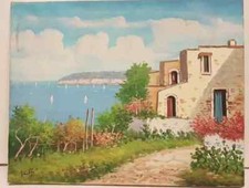QUADRO CLASSICO DIPINTO A MANO D'AUTORE G.LIPPI FIRMATO CON TELAIO LEGNO 40X50