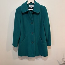 VTG-Herman Kay Teal Wool Woman s overCoat Size 8 trending