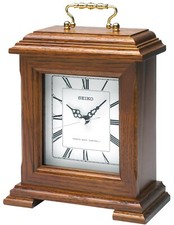 Seiko Oak Wooden Radio Controlled Battery Mantel Clock QXR130B - Scruffy Box