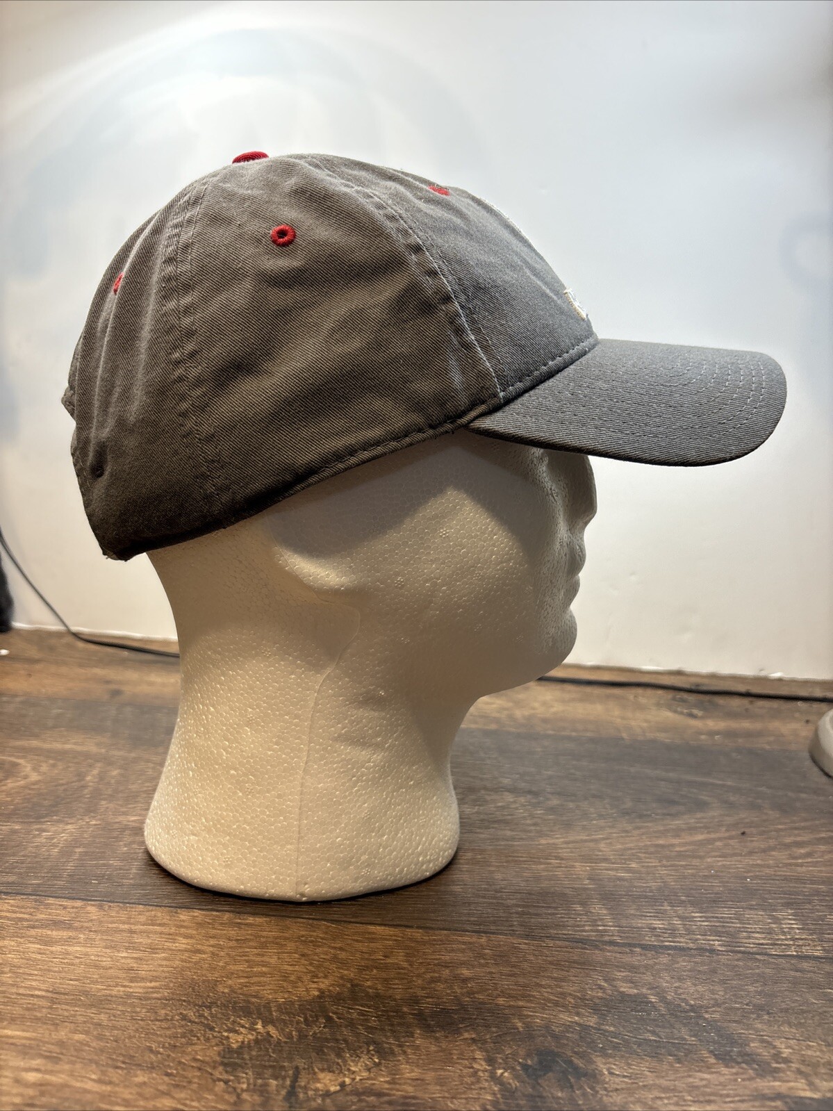 UNM Lobos Baseball Hat Strapback Patch Gray Curve… - image 4