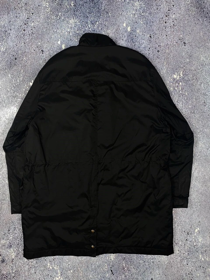 Rare Vintage Givenchy Black Nylon Long Coat Jacket Size L drawstrings - Image 4 of 4