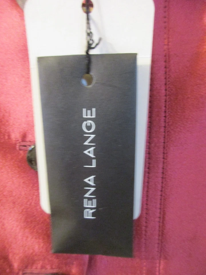 Jaqueta "Peônia" Designer RENA LANG Lã/Seda Acabamento Brilhante ~ Tamanho 12 ~ $3895 MSRP - Imagem 4 de 4