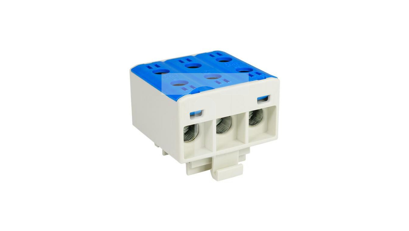 3-pole distribution-branch block AL/CU 3x35mm2 blue flat mounting and TH  /T2UK