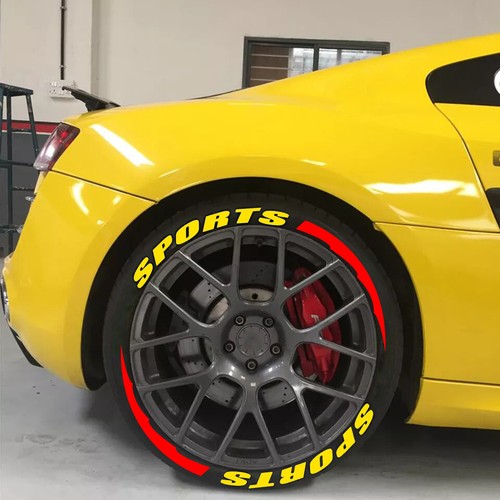 Raised Quality Permanent Tire Letters SPORTS 1.06'' 14''-22'' Lettering Sticker - Picture 3 of 4