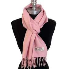 New 100% CASHMERE SCARF Made in England SOLID Pink SUPER SOFT #S08
