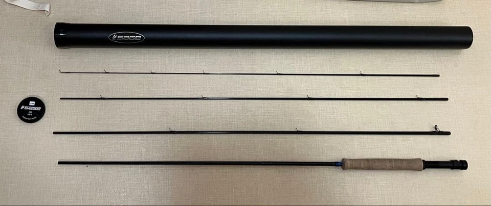 SAGE ENS HD 3106 EuroNymph Fly Rod 10 ft 6 pulgadas 3wt usado con estuche Foto 2 de 4