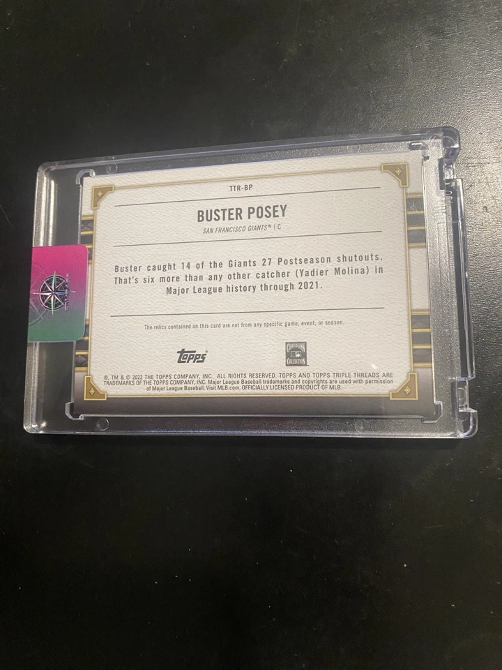 Topps Triple Threads 2022 - Triple Threads Relics Buster Posey #BP Emerald/18 Foto 2 de 2